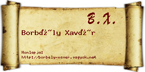 Borbély Xavér névjegykártya