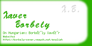 xaver borbely business card